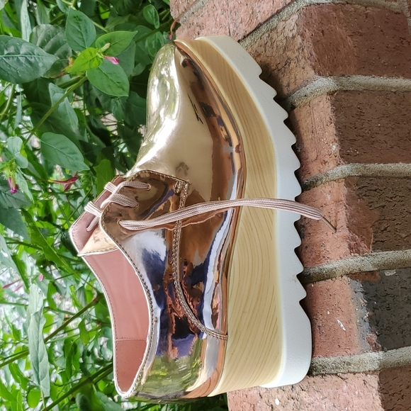 Sarah Siah Shoes - METALLIC ROSE GOLD  OXNARD PLATFORM